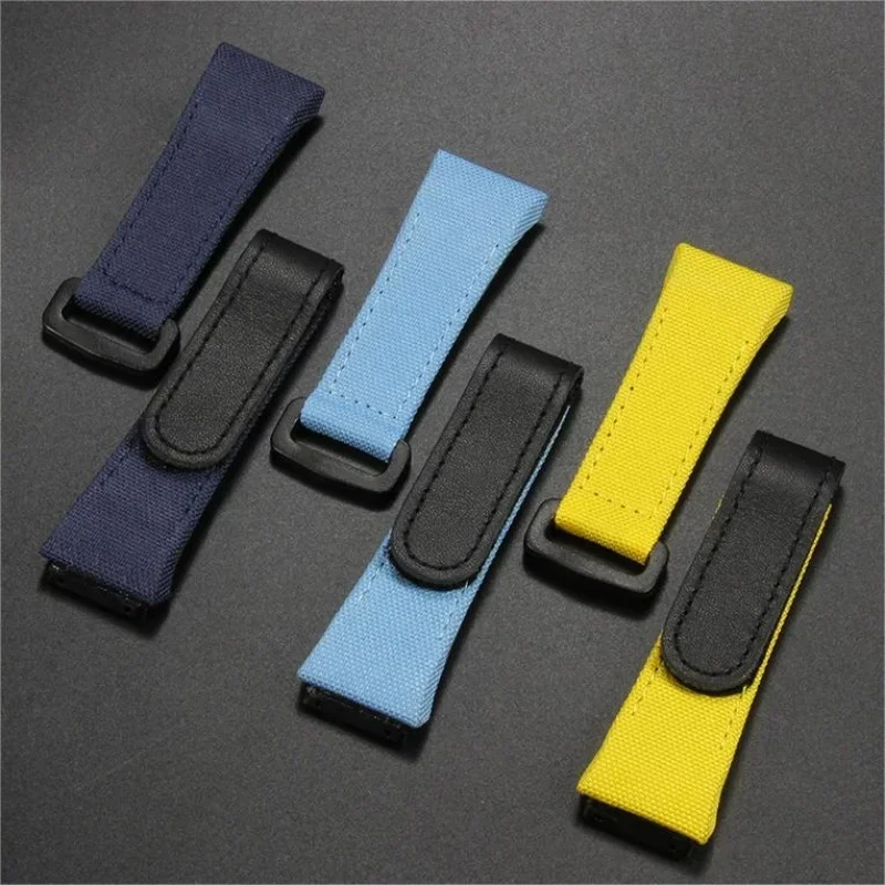 For RICHARD MILLE RM50 RM53 Nylon Canvas Waterproof Men's Watch Strap Ring Buckle Leather Bracelet Screw Style Watchband 25mm