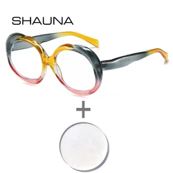 SHAUNA Fashion Irregular Round Women Prescription Glasses Retro Men Optical Lens with Recipe Myopia/Hyperopia/Progressive