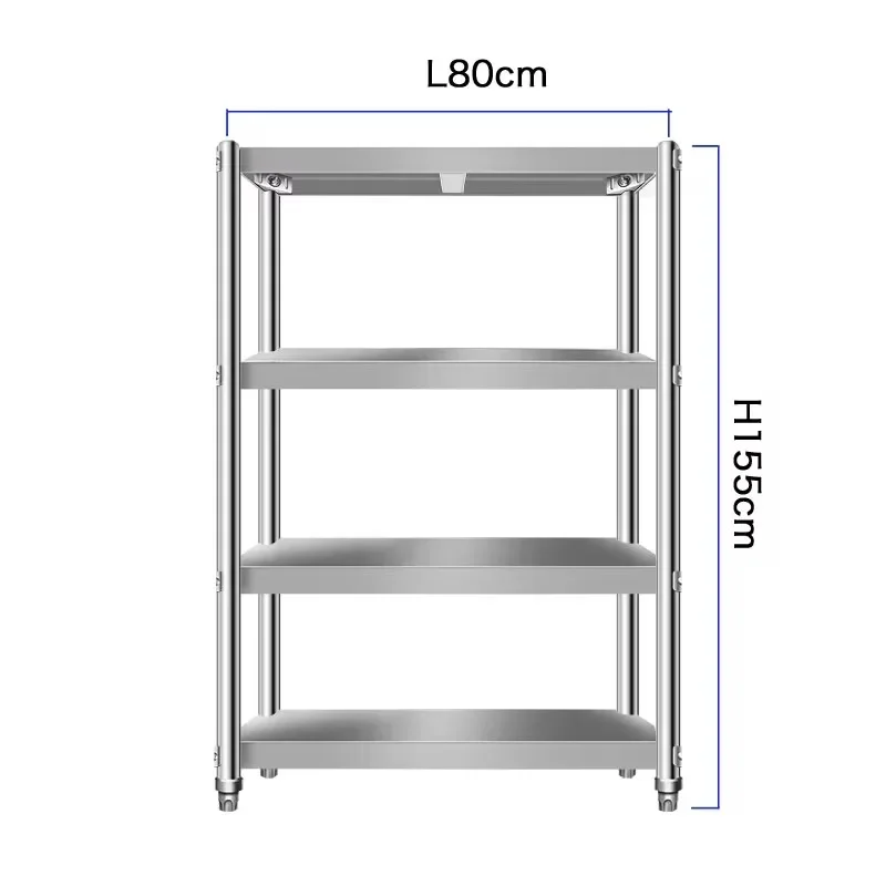 Commercial stainless shelf kitchen four-layer Shelves stainless steel rack 201 durable and sturdy, customization steel shelves