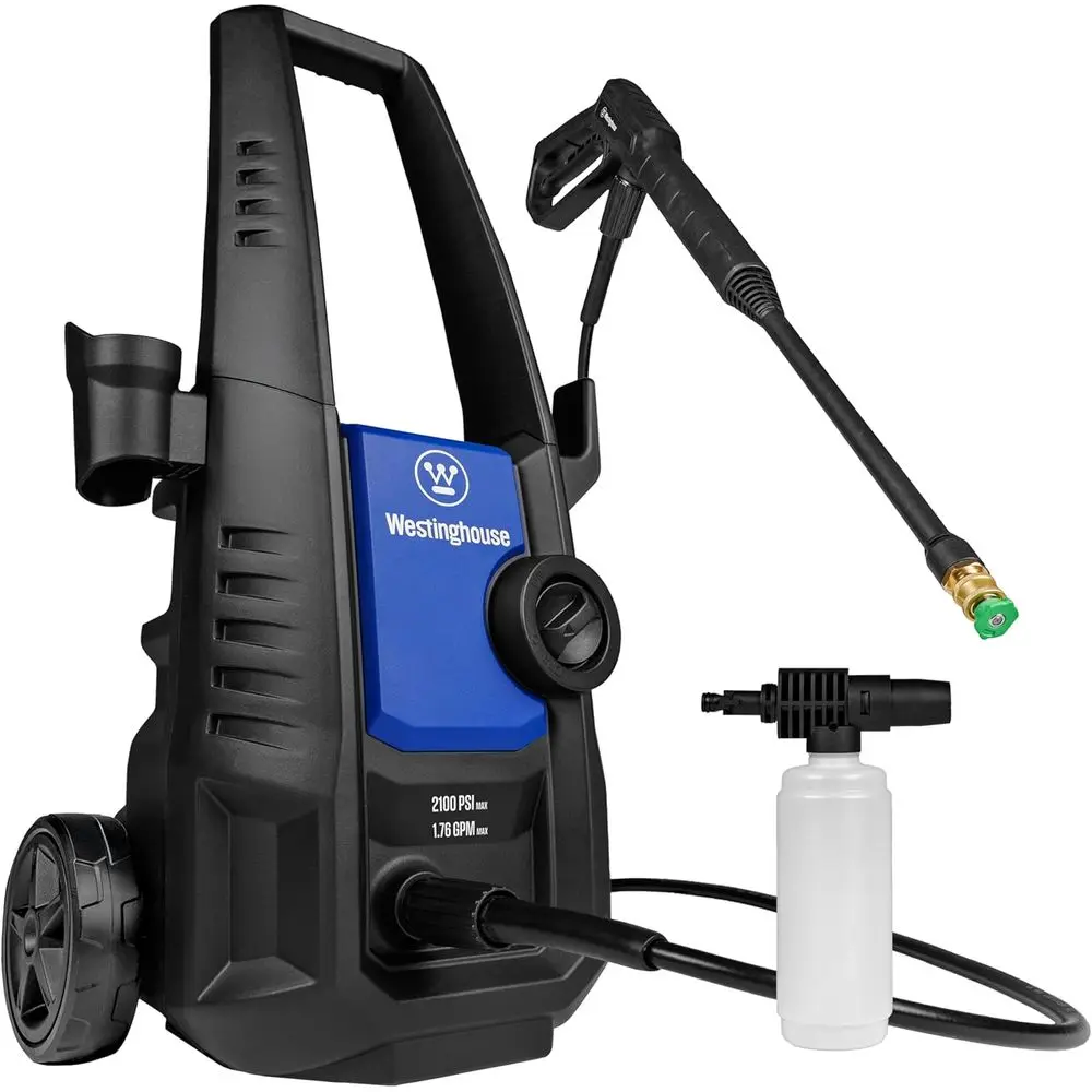 

Electric Pressure Washer, 2100 Max PSI 1.76 Max GPM with Foam Cannon, for Cars/Fences/Driveways/Home/Patios