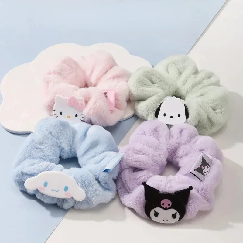 Anime Kawaii Hair Band Kuromi Melody Cinnamoroll HelloedKittys Women Cartoon Girly Heart Hair Tie Rope Headband Hair Accessories