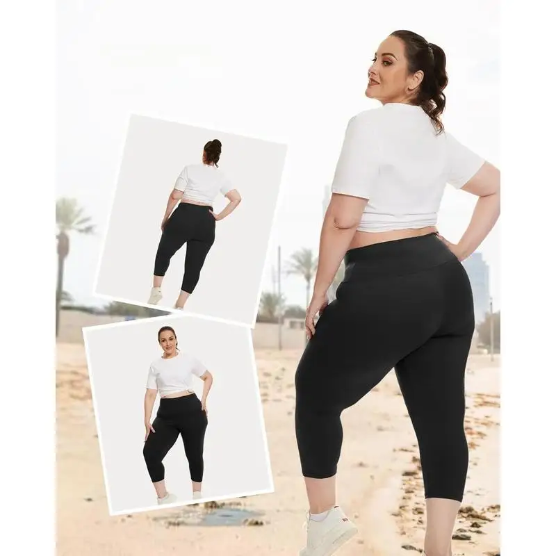 プラスサイズ女性用スリムフィットパンツ3点セット ハイウエストストレートレッグ 韓国風Sle PVC素材 中高年女性用カジュアルパンツ