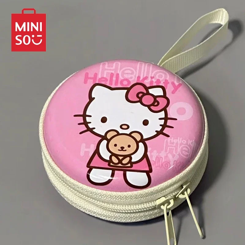 Hello Kitty Mini Charger Cable Storage Bags Miniso Sanrio Cute Earphone Phone Data Line USB Storage Box Protector Case Portable