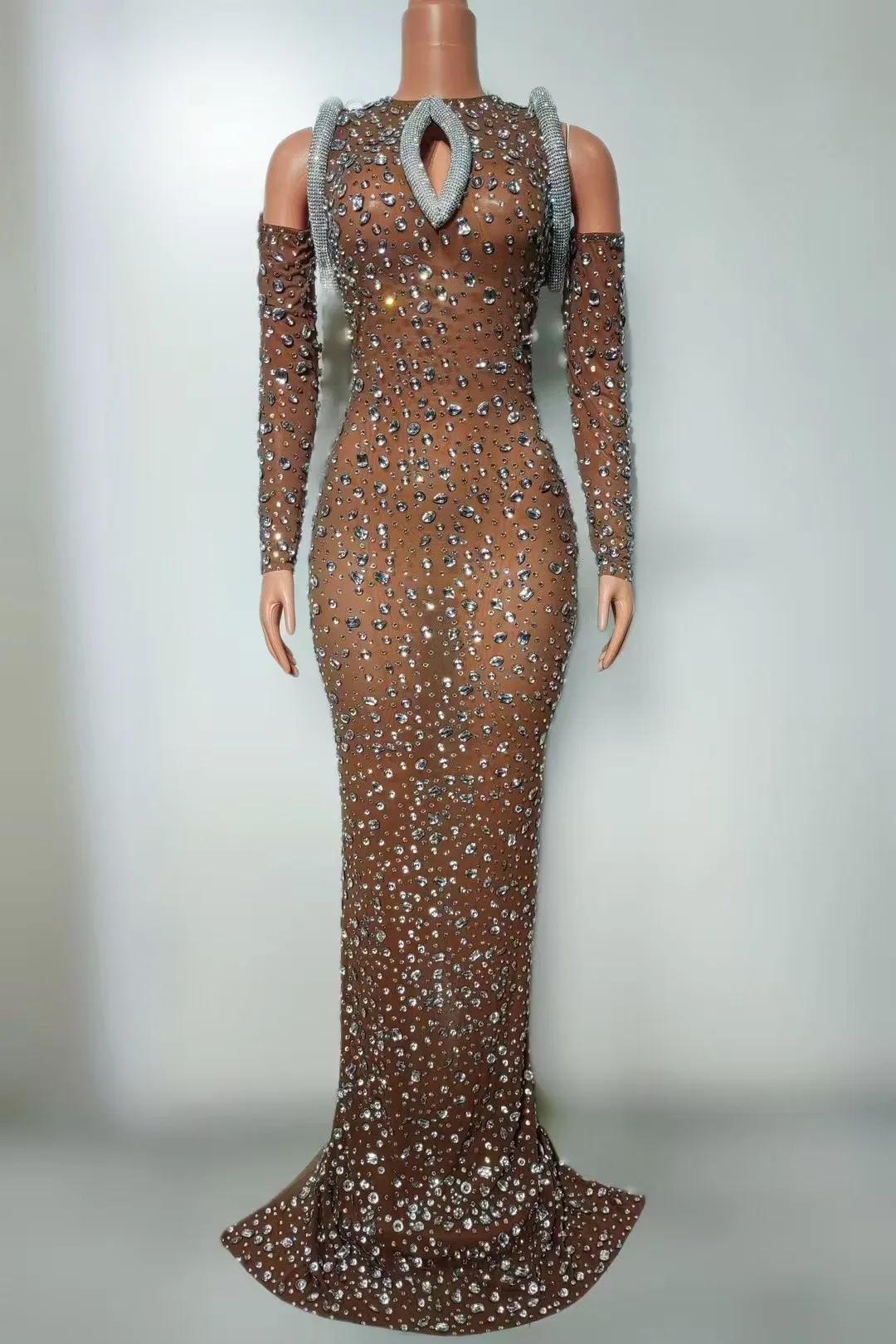 

Luxury Birthday Evening Queen Rhinestone CrystalsDress For Women Prom Shinning Stage Wear SingerNight Out Wear A846