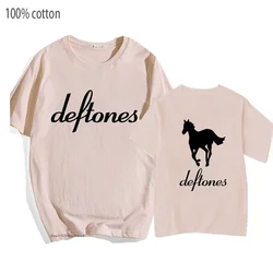 Camisetas Deftones Hip Hop para mujer alrededor de la piel Tour Band camiseta gótica Retro Grunge ropa 100% algodón mujeres Y2k camisetas para hombre