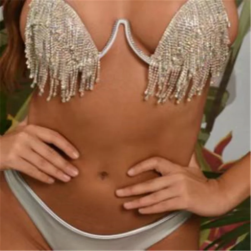 2022 venus vacation new style rhinestone bikini mature women swimwear diamond bling bathing suit beachwear siamese stones bikini