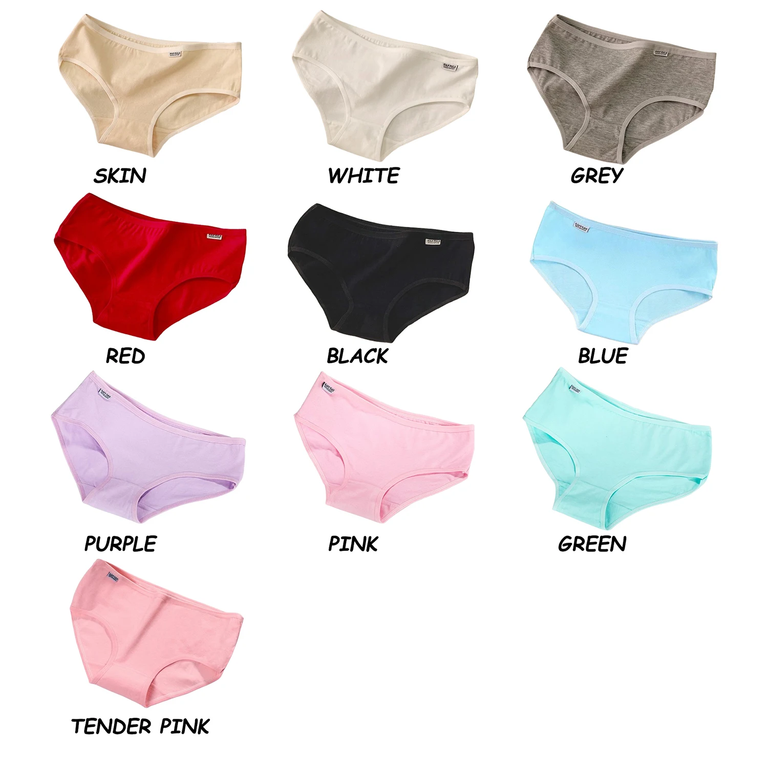 Women's Cotton Japanese Solid Color Panties ，Breathable Antibacterial Cotton Underwear 4 Pack