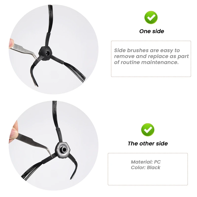 3アームロボット掃除機、サイドブラシ、ecovacs cen540、cr120、1ペア