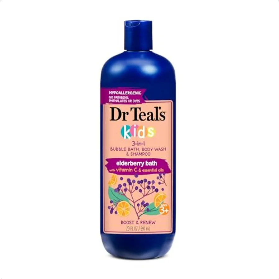 

Dr Teal's 3in1 Elderberry Bath: Bubble Bath Body Wash Shampoo 20 fl oz.