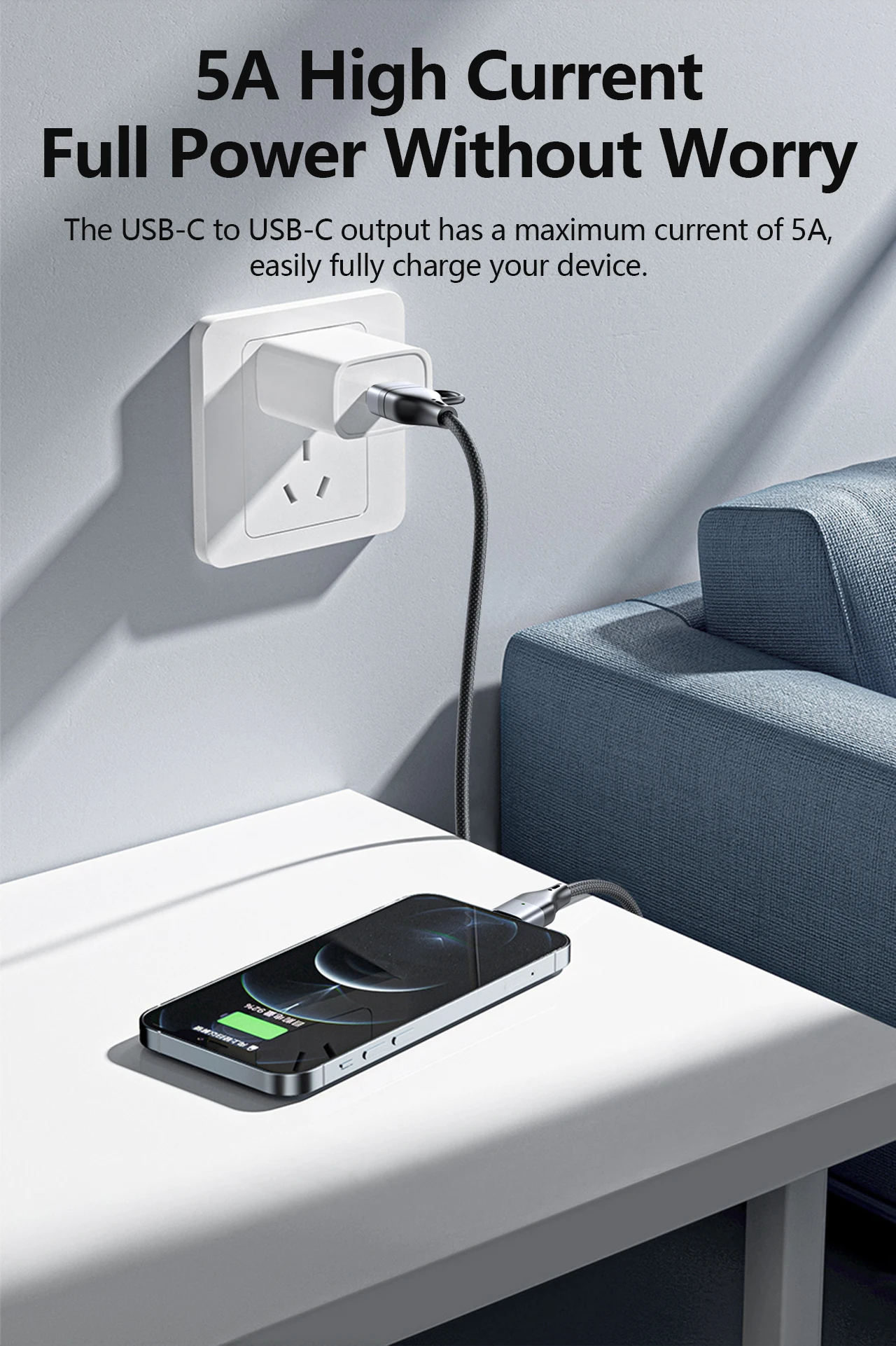 PD 240W USB-C Magnetisches Datenkabel USB Typ C Ladekabel 3-in-1 Schnellladegerät USB-C Kabel für iPhone 17 16 15 Huawei Datenkabel – Detail 4