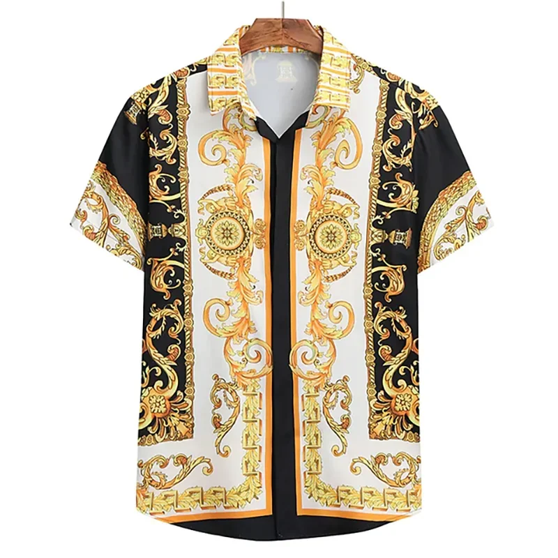 

Baroque 3D Printed Hawaiian Beach Shirts Luxury Men Women Fashion Streetwear Vintage Short Sleeve Shirt Tops Blouse Man Clothing