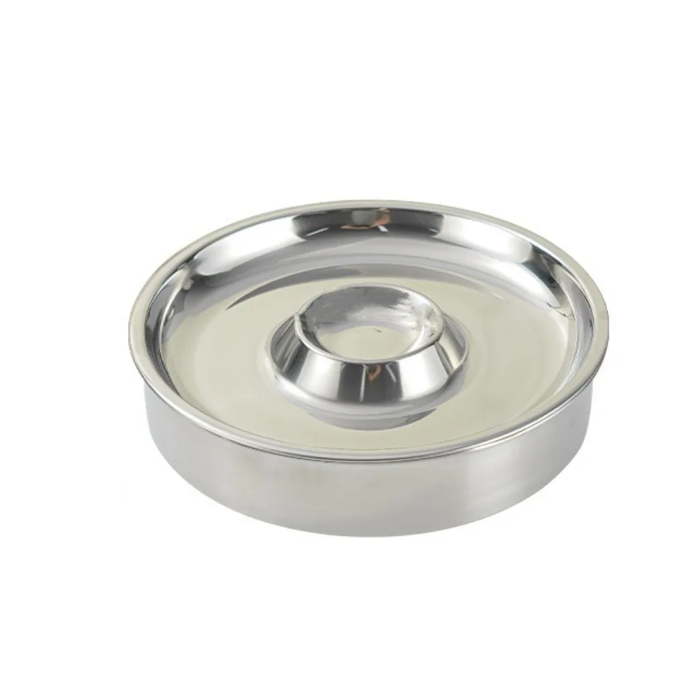 Plato de Acero Inoxidable para Sashimi con Recipiente para Salsas, Bandeja Desmontable para Sushi y Mariscos, Plato Redondo para Dumplings, para Restaurante