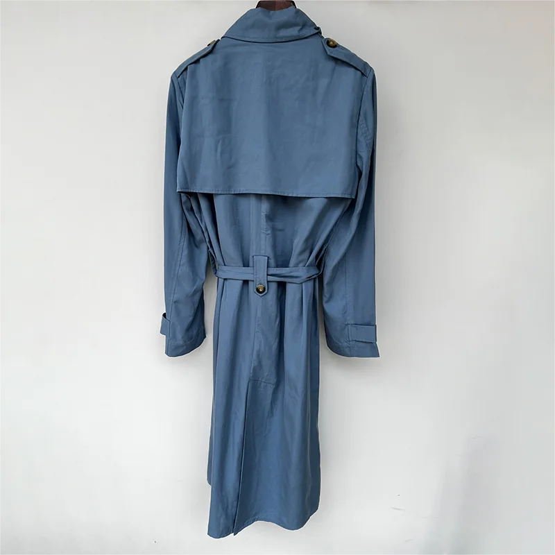 Zadig Female Dresses Summer Sky Blue Lapel Button Formal Occasion Robes Female New Fashion Spring Dress Classic Lady Long Robes