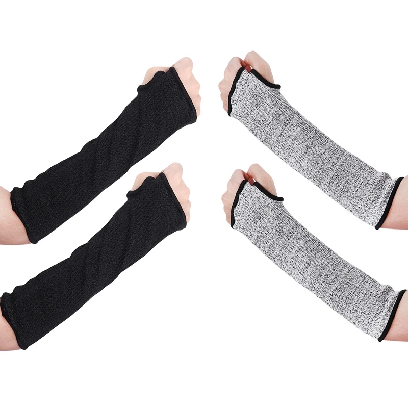 2 Pairs Cut Resistant Sleeves Protective Arm Sleeves Safety Arms Protection Sleeves With Thumb Hole,Garden Kitchen