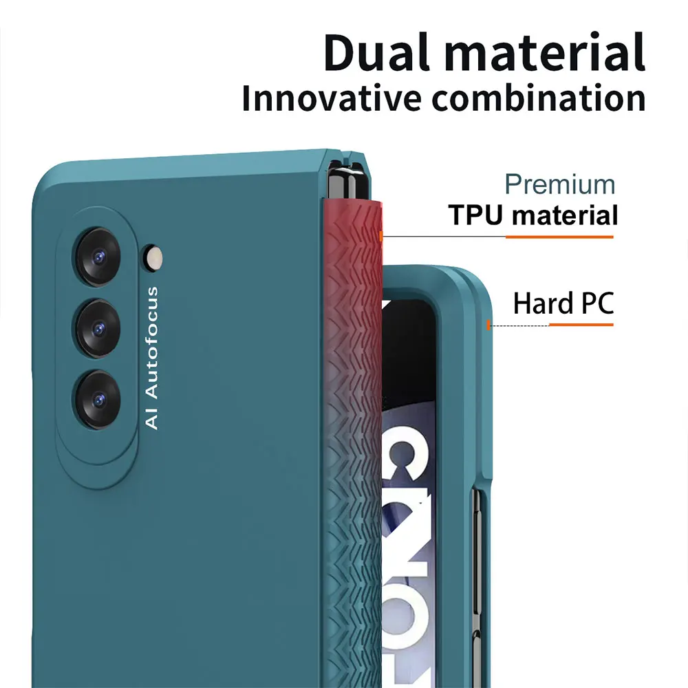 Business Hinge Folding Phone Case For Samsung Galaxy Z Fold5 4 Shell Membrane Integrated All-inclusive Anti-fall Protection Case