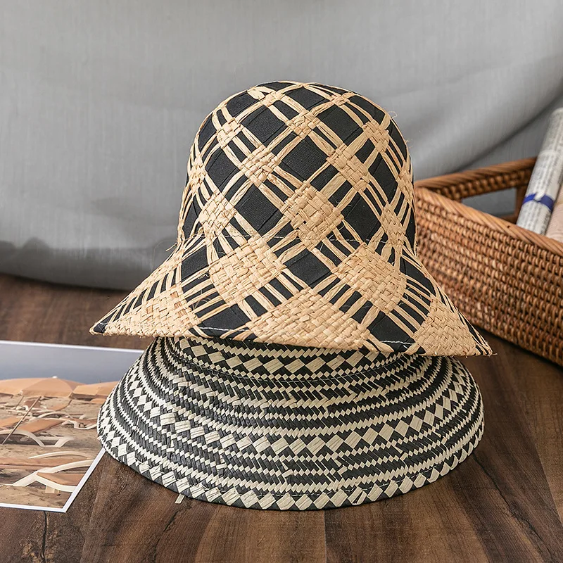 2023 New Raffia Bucket For Women Foldable Sun UV Hats Designer Luxury Crochet Beach Hat Handmade Fashion Straw Hat