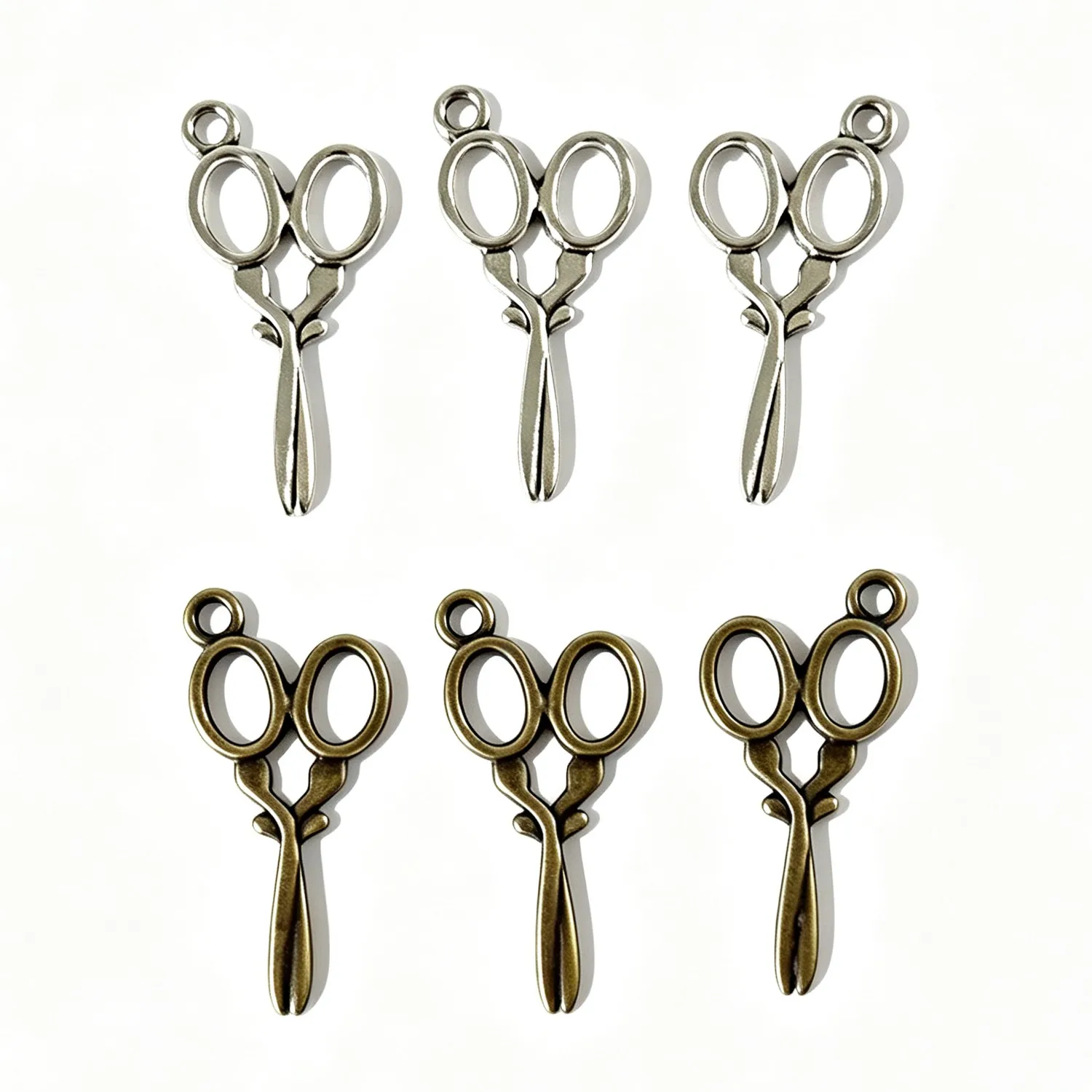 20Pcs 25.5×13.5mm Zinc Alloy 3D Mini Scissors Charms DIY Jewelry Accessories EF4845