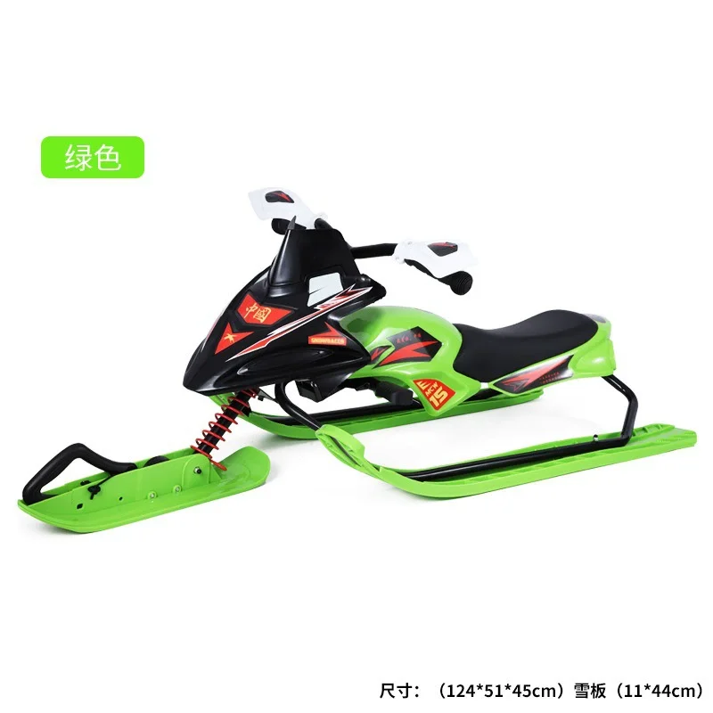 High Safety 110cc Adults And Children Mobile Snow Gasoline Electric Double Ski Big Sled Snowmobile Equipment