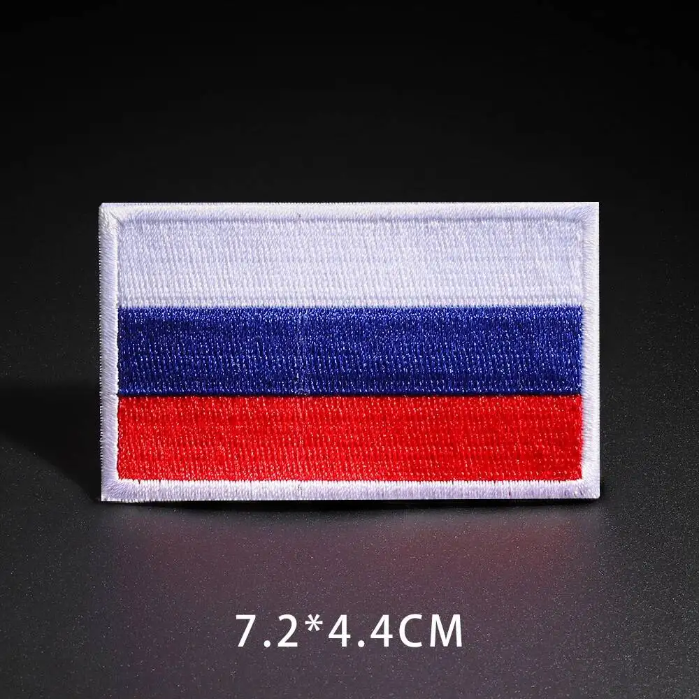 Country Flag Patch Stripes Embroidered Russia UK France EU Netherlands Flag Tactical Military Patches Army Applique stripe Badge