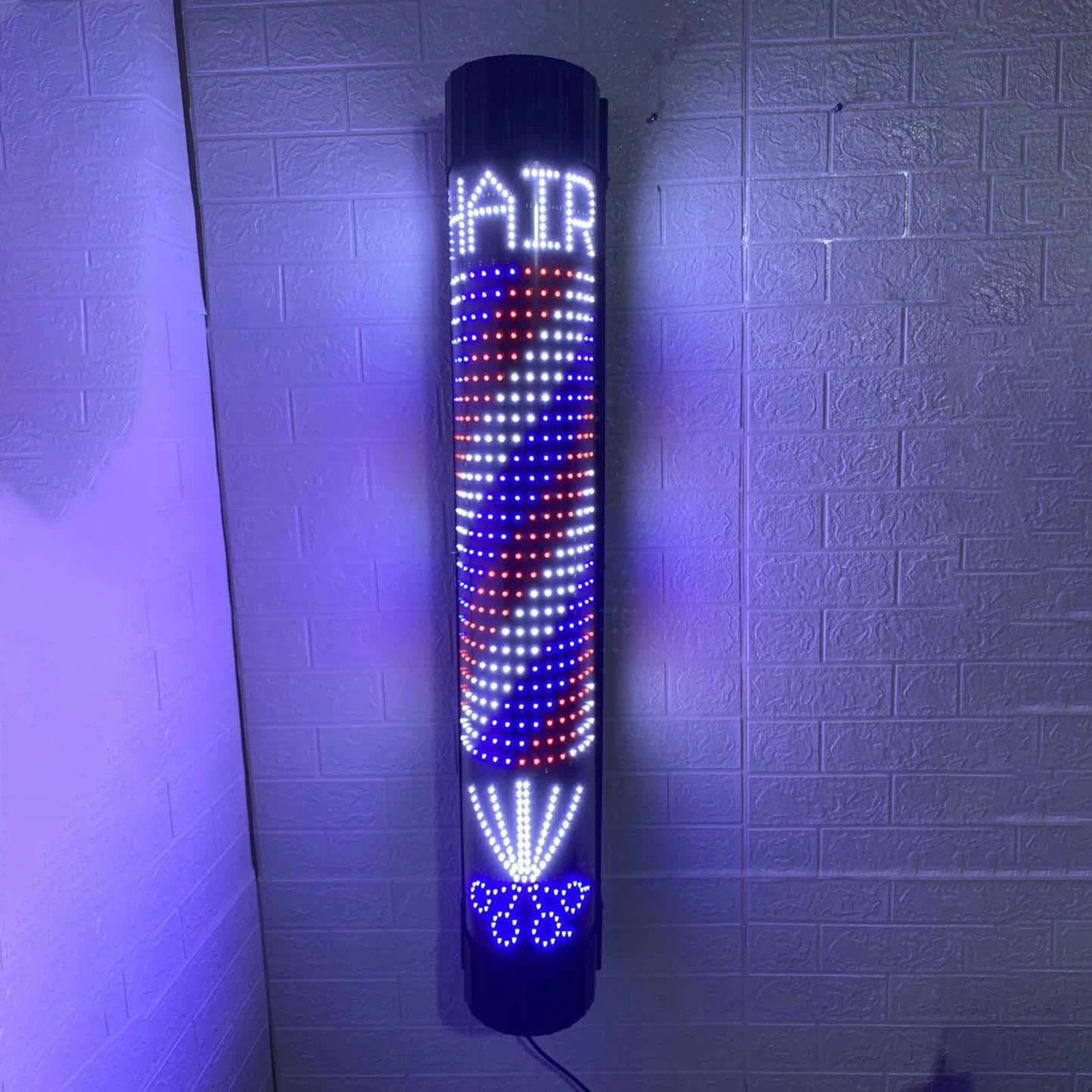 Barber Pole LED Light Rotating Wall Mounted Lighting Waterproof Night Light Barber Shop Open Sign for Party Outdoor Hair Salon