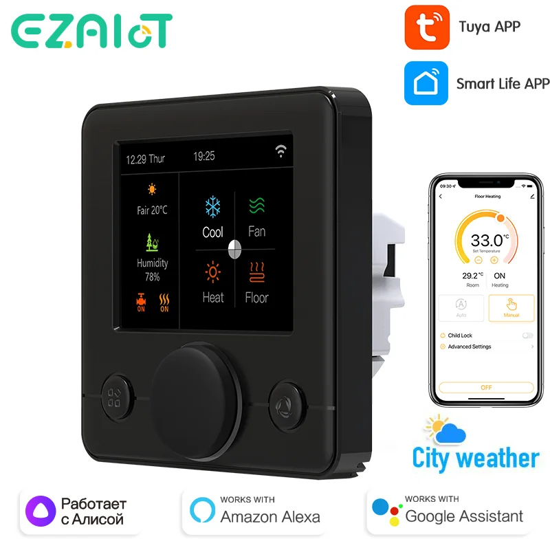 WiFi Water/Electric Floor Heating Thermostat Gas Boiler Temperature Controller Tuya Smart Alexa Google Home Voice Control