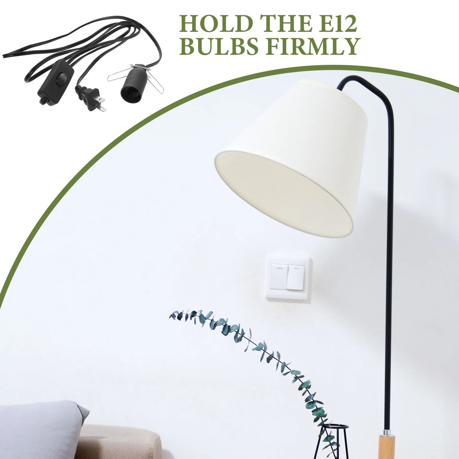 2 Pcs Light Socket Cord Replacement for Christmas Village Decor Inline Button Control Light Accessories