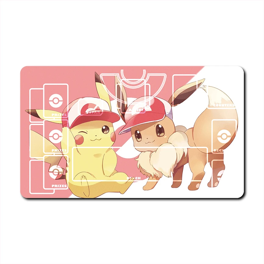 Diy 60*35*0.2cm PTCG Pokemon Dedicated Battle GAME Card Mat Eeveelution Flareon Umbreon Sylveon Gift Toy Game Anime Table Mat