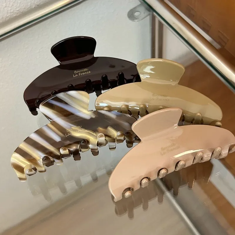 

French Elegant Hair Claws Shark Clips Large Acetate Shark Clip for Women Trendy Girls Hair Accessories Temperament Headdress