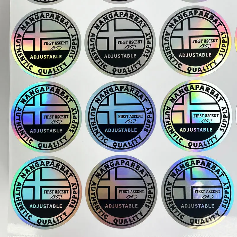 Maßgefertigte Holographische Regenbogen-Runde Logo-Namensaufkleber Farbreflektierende Urlaubsgeschenk-Verpackungsetiketten – Detail 2