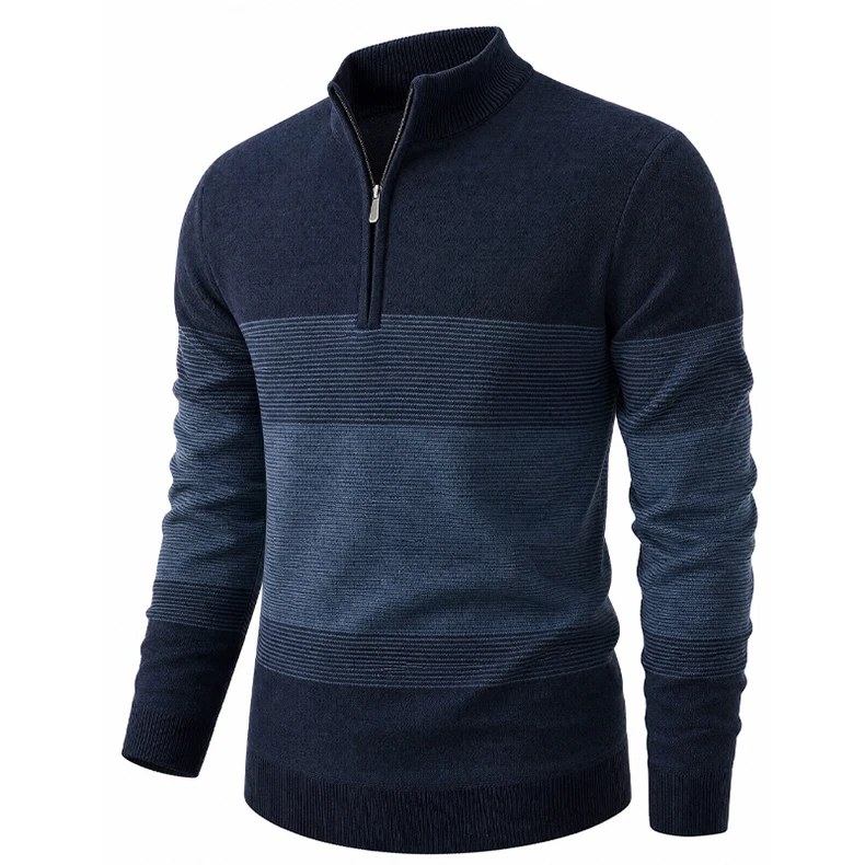 US-Größe Herren Mode Strickwaren Pullover mit Reißverschluss am Hals Herren New Jersey Casual Pullover S-XXL – Detail 4