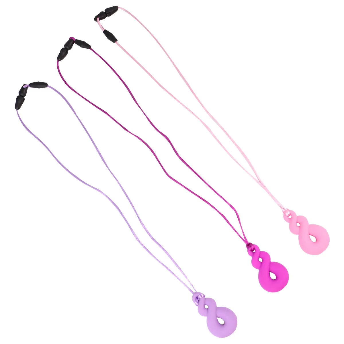 3Pcs Baby Teething Chain Chewing Necklace Silicone Teether Durable Food-Grade Material for Teething Relief and Comfort