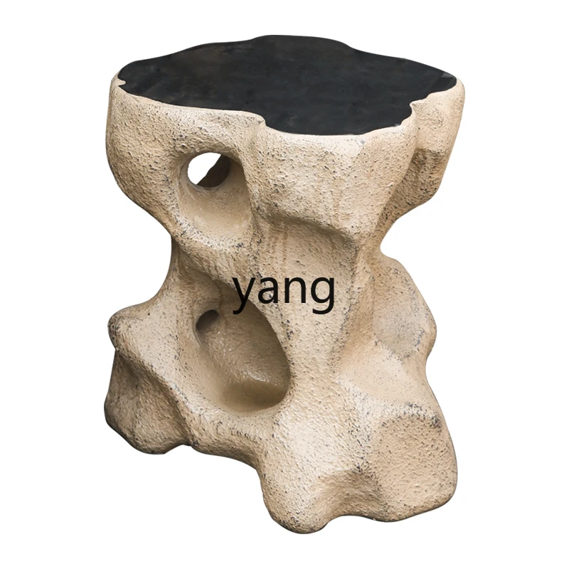 CXM  New Chinese Style Imitation Stone Stool Outdoor Garden Courtyard Decoration Antique Stone Low Stool