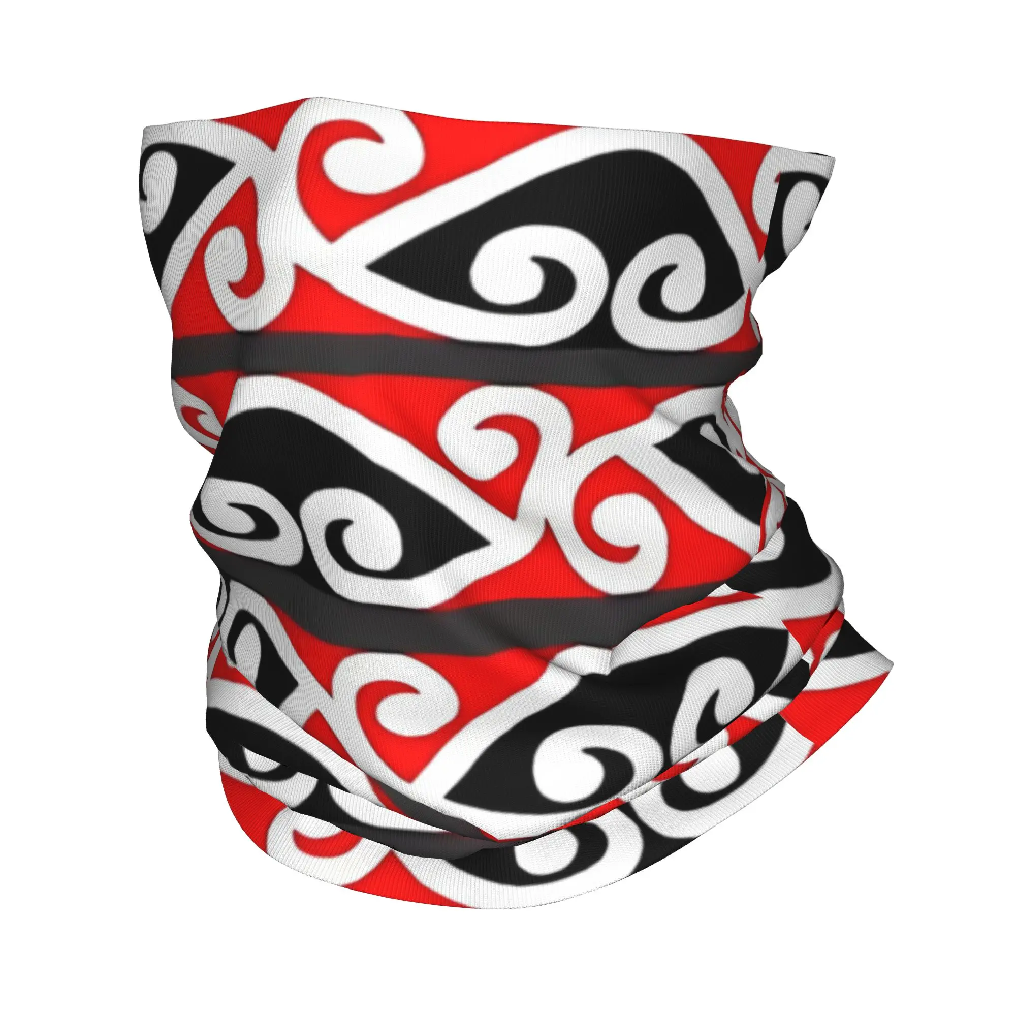 

Custom Tribal Maori Warrior Bandana Winter Neck Warmer Men Windproof Wrap Face Scarf Hiking Art Pattern Proud Gaiter Headband