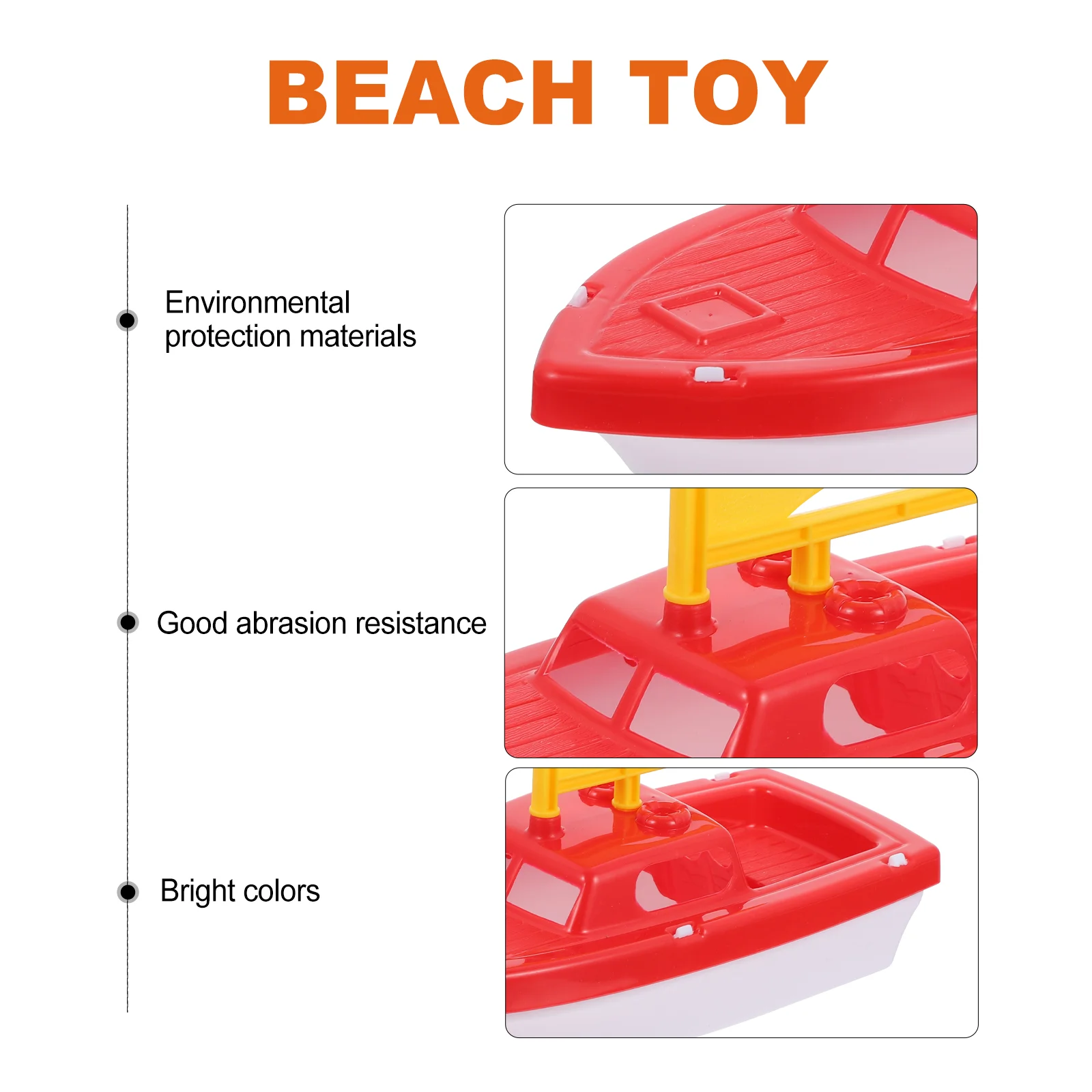 Plastic Beach Bath Toys Lightweight Red Baby Shower Boats Playful Tub Pool Toy Sets Sailing Race Boat