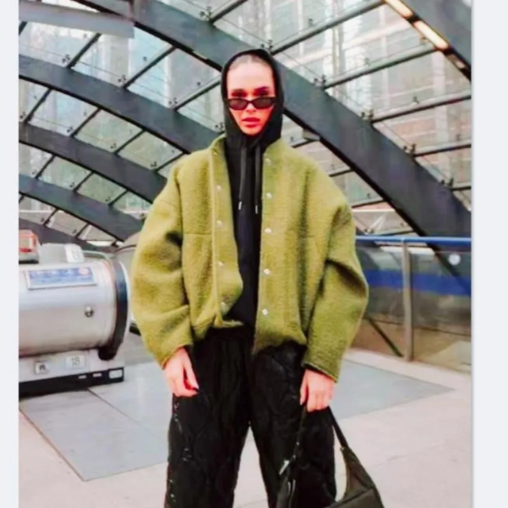 Luxury Vintage Bomber Jacket Women Loose Thick Single-breasted Coat Pocket Spring Autumn Office Lady Coat Solid Clothes Trend - Image 5