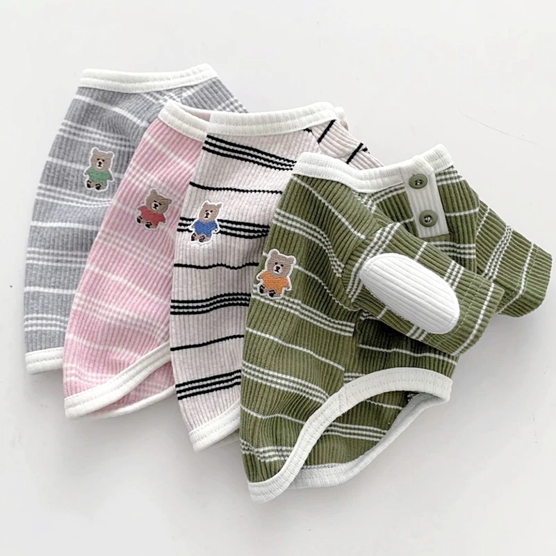 Teddy Bottoming Shirt Yorkshire Warm Winter Clothing Marcus Striped Tank Top Soft Pullover Classic Dog Clothes