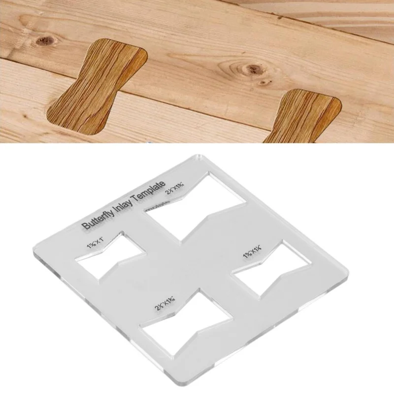 Butterfly Inlay Template Acrylic Bowtie Router Template For Woodworking Furniture Repair Reinforcement
