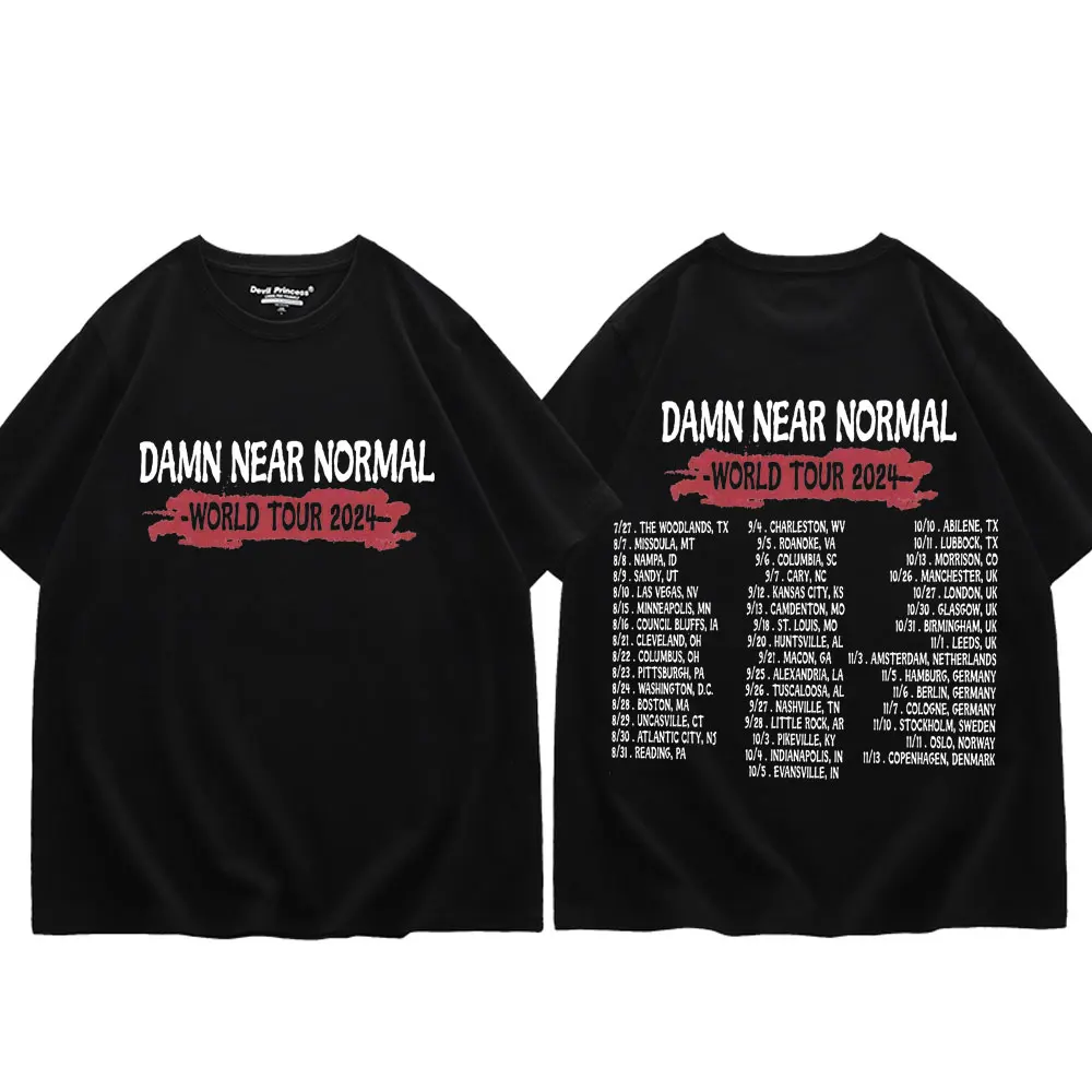 

Koe Wetzel Damn Near Normal World Tour 2024 T-shirt Fashion Hip Hop Vintage Short Sleeve T Shirts Unisex Casual Comfort T-shirts