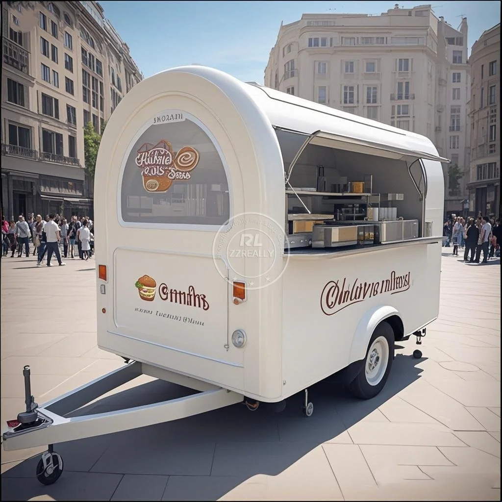 Remolque de comida para barbacoa, barra móvil de Catering de franquicia personalizado, camión de comida rápida totalmente equipado para helado y café a la venta