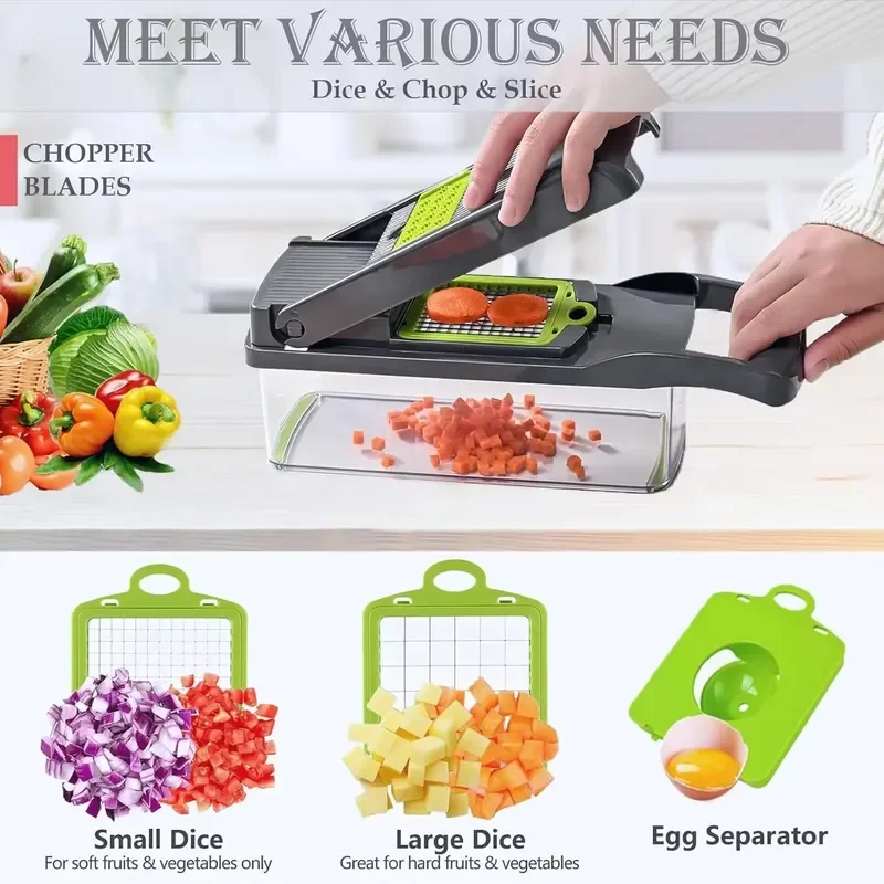 2026 Latest Pro-Series 16-in-1 Vegetable Chopper for Dewpeton Mandoline Slicer for Veggie Chopper Food Chopper with Container