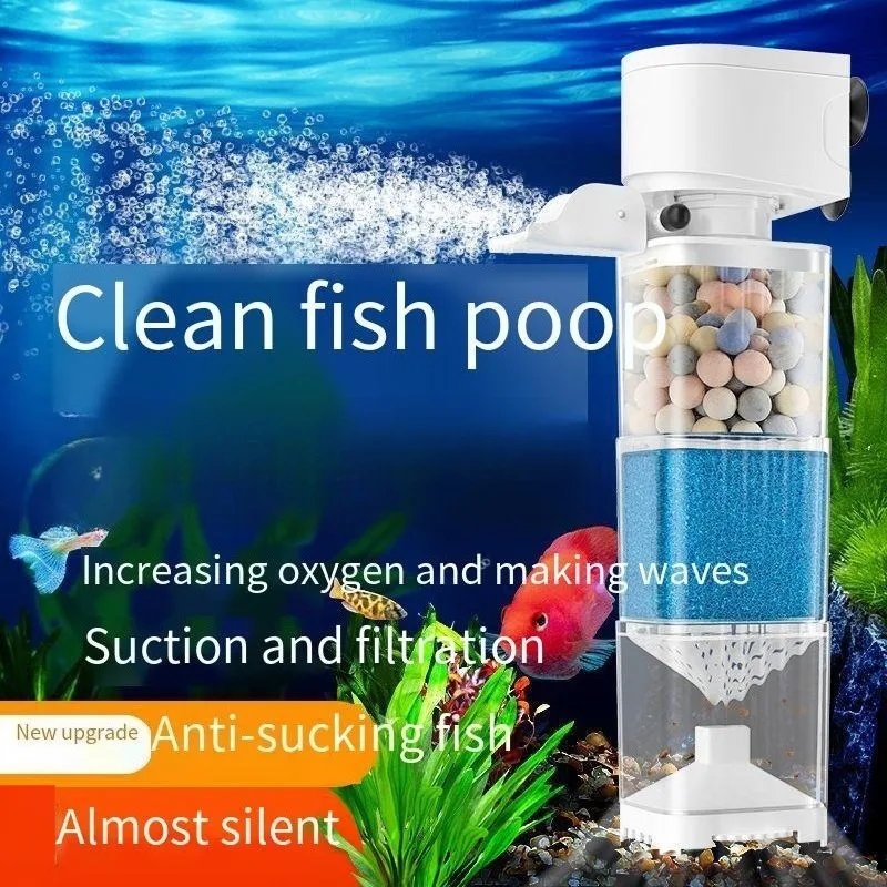 

Aquarium Filter Small Top Filter Quiet Multifunctional System Nitrifying Bacteria Culture Fish Toilet Waste Separator Filtration