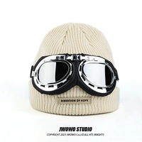 Original Glasses Wool Hat Men's and Women's Winter Warm Tide Brand Knitted Hat Ear Protection Ski Cold Hat Versatile