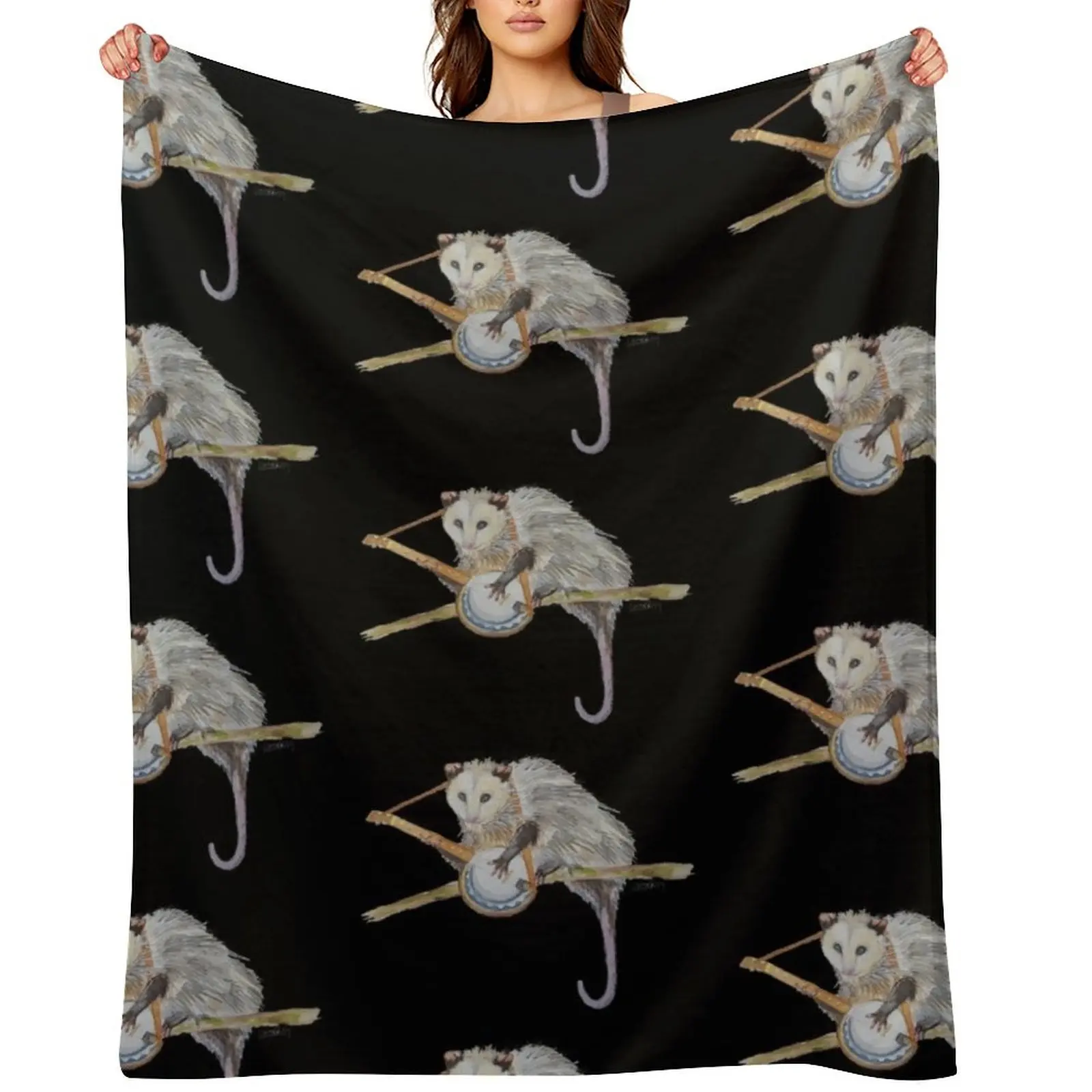 

Trash Banjo Opossum Throw Blanket Personalized Gift Luxury Throw Decorative Sofa Sofa Throw Blankets