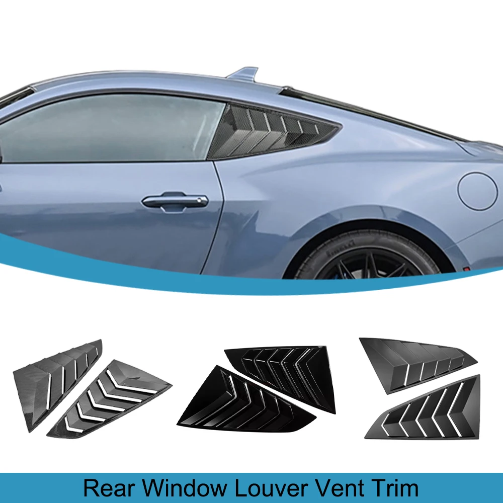 

Car Rear Louver Window Side Shutter Cover Trim Sticker Vent Scoop Decoration for Ford Mustang 2024 2025 Up Exterior Accessories