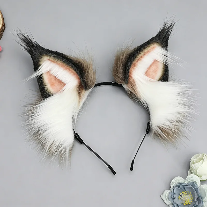 Handmade Kc Anime Lolita Jk Plush Ears Hair Headwear Accessories Cosplay Costume Imitation Puppet Cat Braid Ear Head