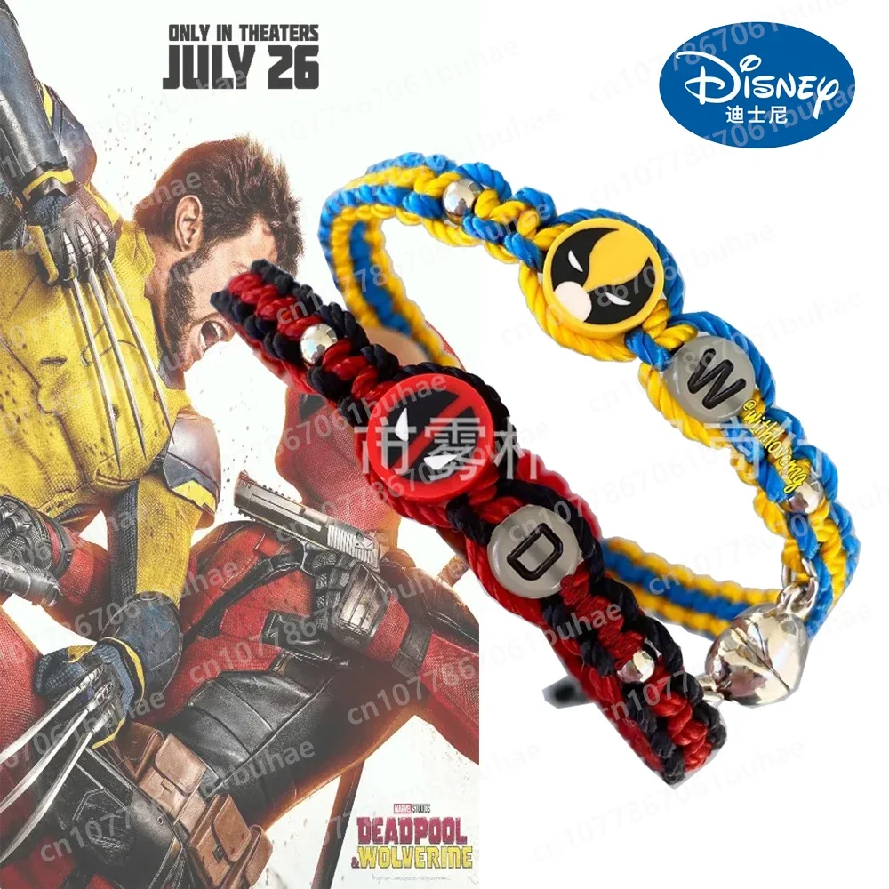 

Marvel Movie Deadpool Wolverine Bracelet Set Best Friends Couple Bracelets Figure Cartoon Cosplay Jewelry Cosplay Decor Gift