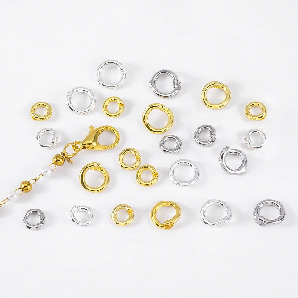 10pcs 20pcs 30pcs 18K Gold Plated Copper 5.5/7.5mm Single Loop Open Jump Rings Split Rings Connectors For DIY Jewelry Making