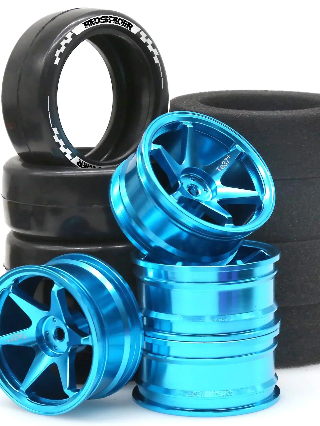 1/10 RC Driftreifen und Aluminiumräder 4 Stück 12 mm Sechskant für Tamiya Traxxas HPI KYOSHO XV02 XV01 TT01 TT02 PTG2 A959