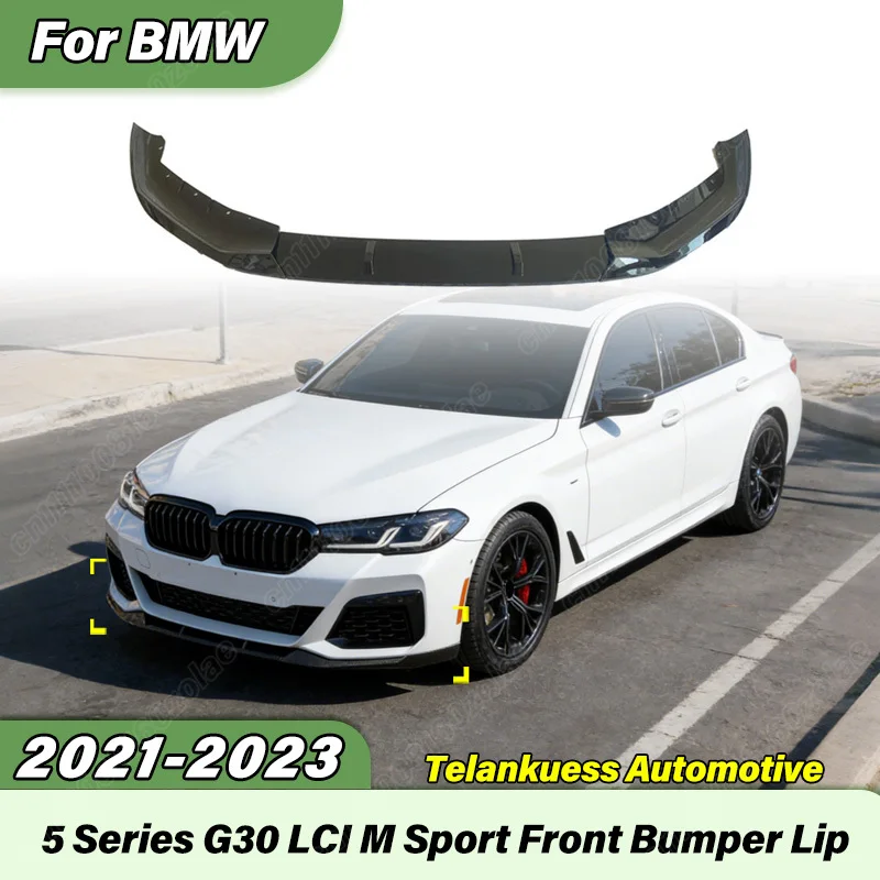 

For BMW 5 Series G30 LCI M Sport 2021 2022 2023 Car FD Style Front Bumper Lip Sports Racing 3PCS Front Lip Body Modification Kit