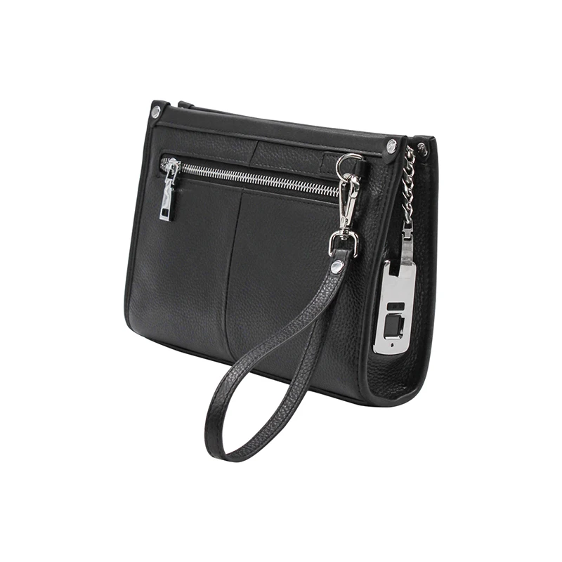 

black anti-theft smart fingerprint unlock fashion trends business hand bag